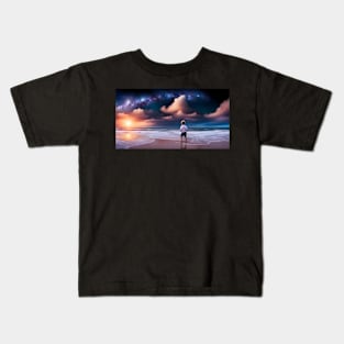 Boy at the beach Kids T-Shirt